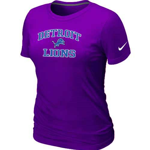 Cheap Women Detroit Lions Heart & Soul Purple T-Shirt