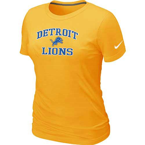Cheap Women Detroit Lions Heart & Soul Yellow T-Shirt