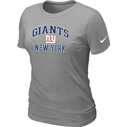 Cheap Women New York Giants Heart & Soul L.Grey T-Shirt