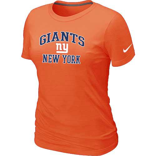 Cheap Women New York Giants Heart & Soul Orange T-Shirt