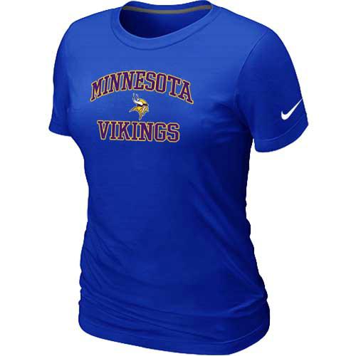 Cheap Women Minnesota Vikings Heart & Soul Blue T-Shirt