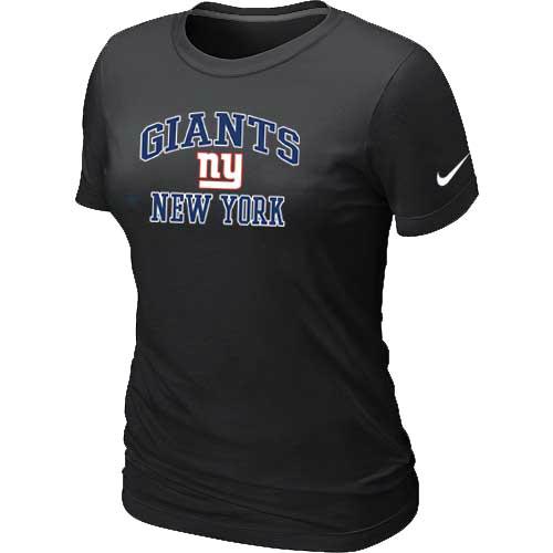 Cheap Women New York Giants Heart & Soul Black T-Shirt