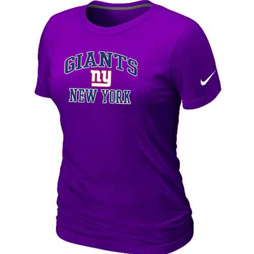 Cheap Women New York Giants Heart & Soul Purple T-Shirt