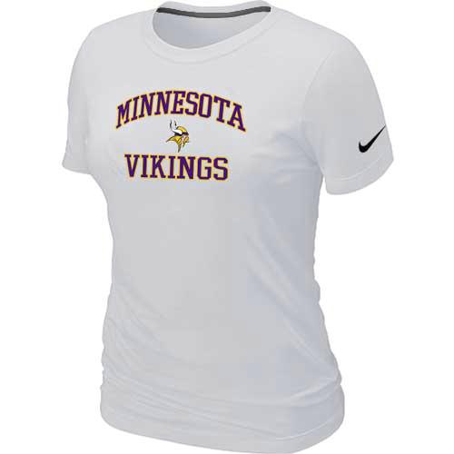 Cheap Women Minnesota Vikings Heart & Soul White T-Shirt