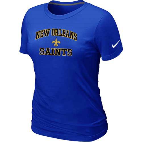 Cheap Women New Orleans Sains Heart & Soul Blue T-Shirt