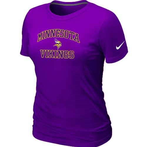 Cheap Women Minnesota Vikings Heart & Soul Purple T-Shirt