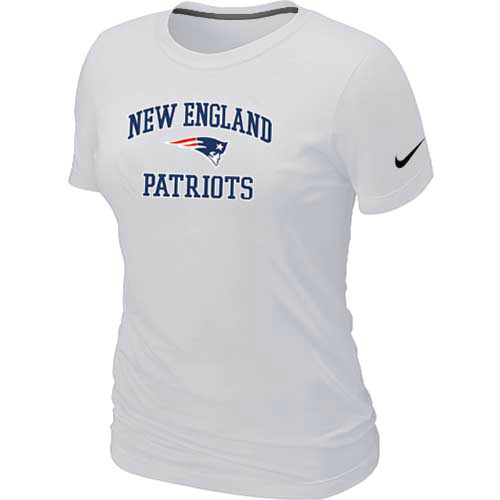 Cheap Women New England Patriots Heart & Soul White T-Shirt