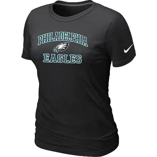 Cheap Women Philadelphia Eagles Heart & Soul Black T-Shirt