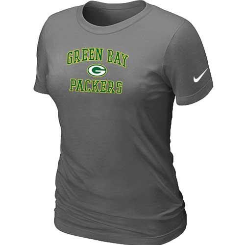 Cheap Women Green Bay Packers Heart & Soul D.Grey T-Shirt