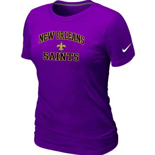 Cheap Women New Orleans Sains Heart & Soul Purple T-Shirt