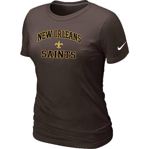 Cheap Women New Orleans Sains Heart & Soul Brown T-Shirt