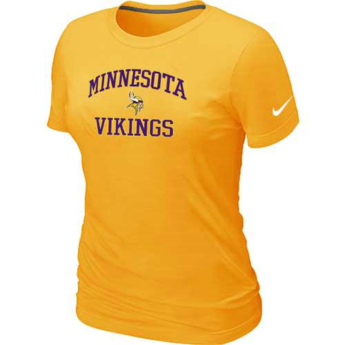 Cheap Women Minnesota Vikings Heart & Soul Yellow T-Shirt