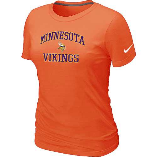 Cheap Women Minnesota Vikings Heart & Soul Orange T-Shirt