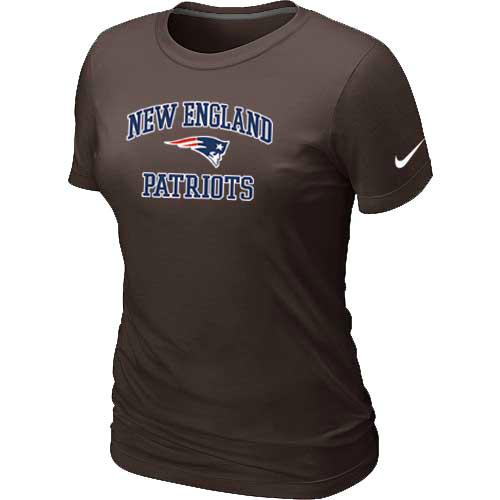 Cheap Women New England Patriots Heart & Soul Brown T-Shirt