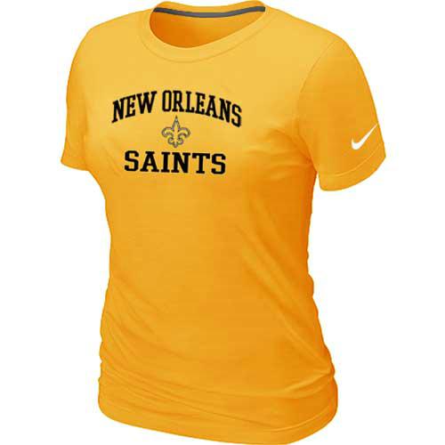 Cheap Women New Orleans Sains Heart & Soul Yellow T-Shirt