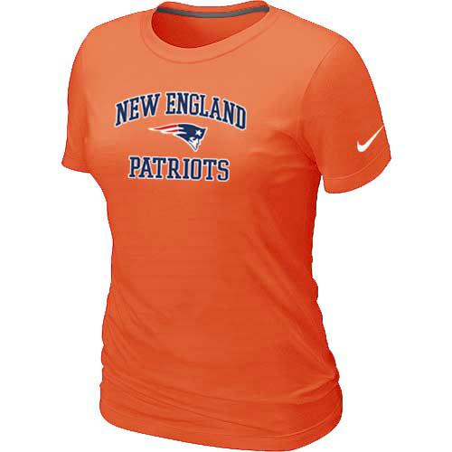 Cheap Women New England Patriots Heart & Soul Orange T-Shirt