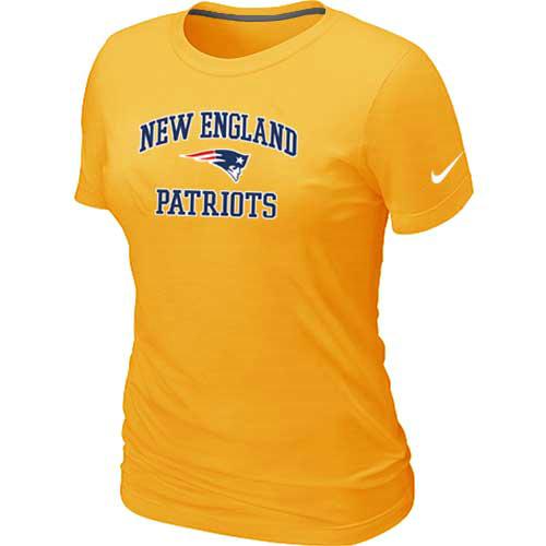 Cheap Women New England Patriots Heart & Soul Yellow T-Shirt