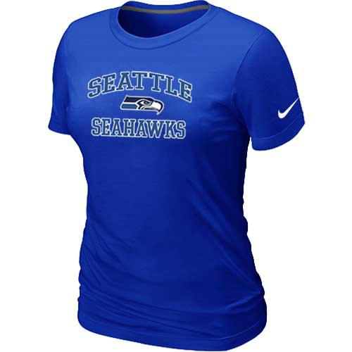 Cheap Women Seattle Seahawks Heart & Soul Blue T-Shirt