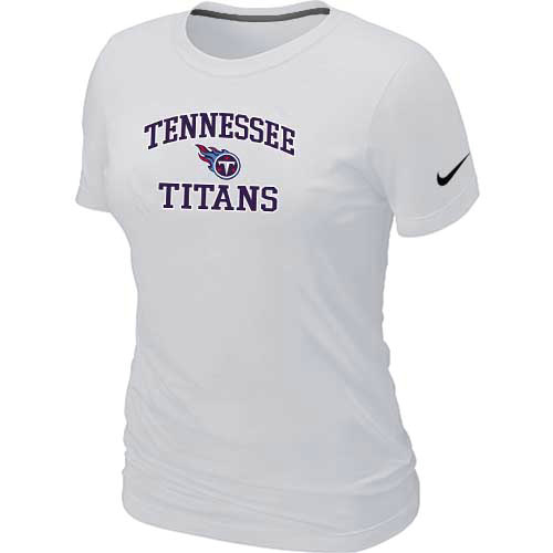 Cheap Women Tennessee Titans Heart & Soul White T-Shirt