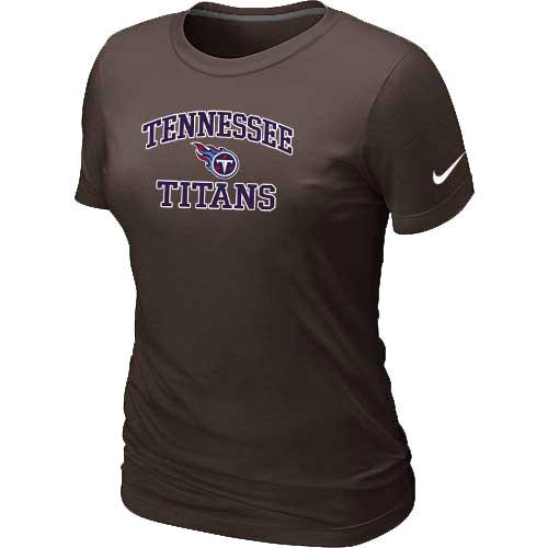 Cheap Women Tennessee Titans Heart & Soul Brown T-Shirt