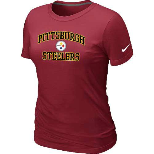 Cheap Women Pittsburgh Steelers Heart & Soul Red T-Shirt