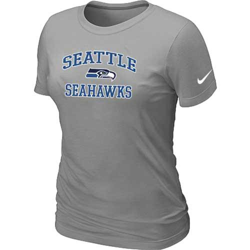 Cheap Women Seattle Seahawks Heart & Soul L.Grey T-Shirt