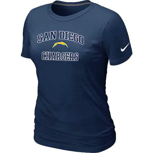 Cheap Women San Diego Charger Heart & Soul D.Blue T-Shirt