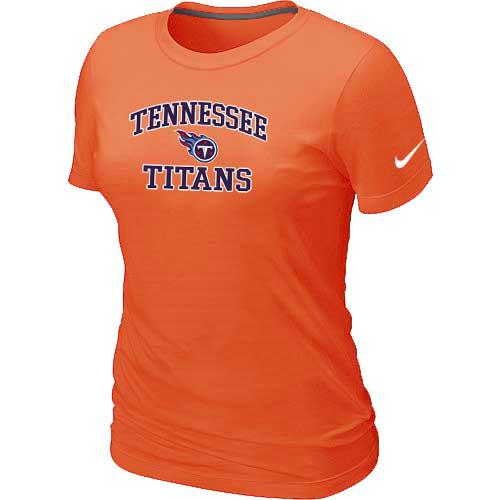 Cheap Women Tennessee Titans Heart & Soul Orange T-Shirt