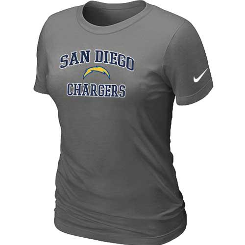 Cheap Women San Diego Charger Heart & Soul D.Grey T-Shirt