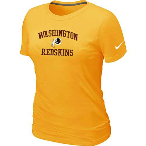 Cheap Women Washington Redskins Heart & Soul Yellow T-Shirt