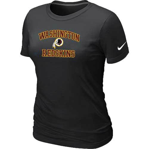 Cheap Women Washington Redskins Heart & Soul Black T-Shirt