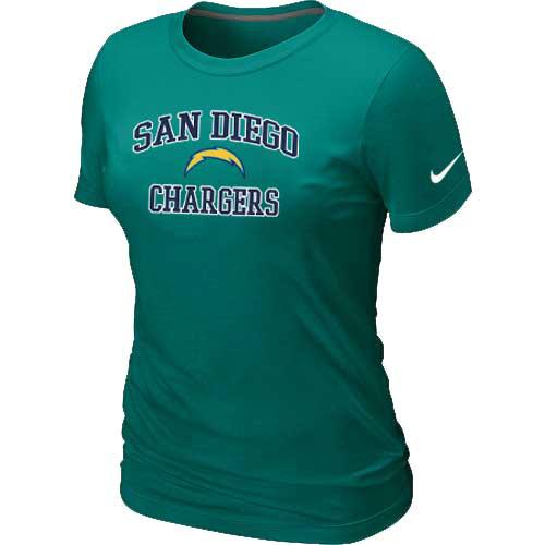 Cheap Women San Diego Charger Heart & Soul L.Green T-Shirt