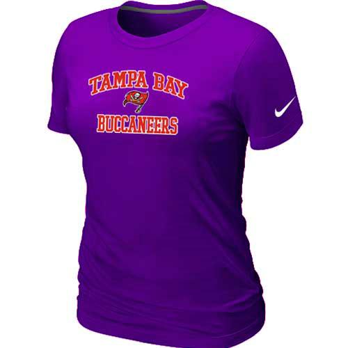 Cheap Women Tampa Bay Buccaneers Heart & Soul Purple T-Shirt