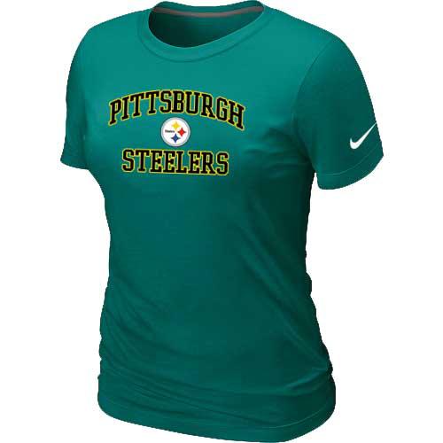 Cheap Women Pittsburgh Steelers Heart & Soul L.Green T-Shirt