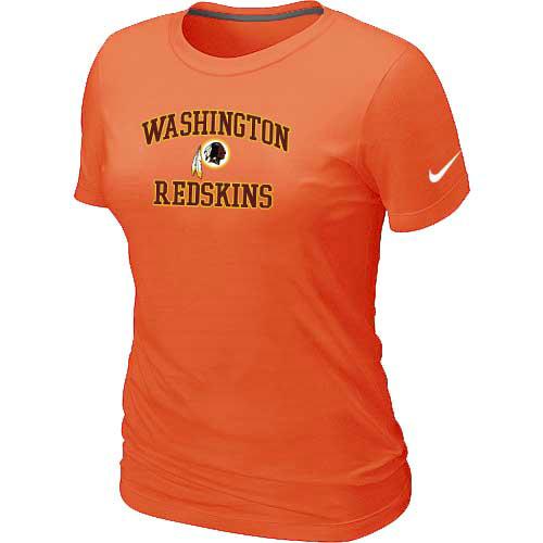 Cheap Women Washington Redskins Heart & Soul Orange T-Shirt