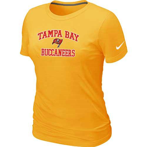 Cheap Women Tampa Bay Buccaneers Heart & Soul Yellow T-Shirt