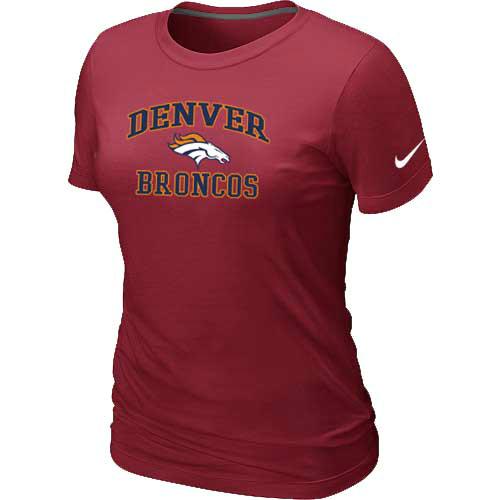 Cheap Women Danver Broncos Heart & Soul Red T-Shirt
