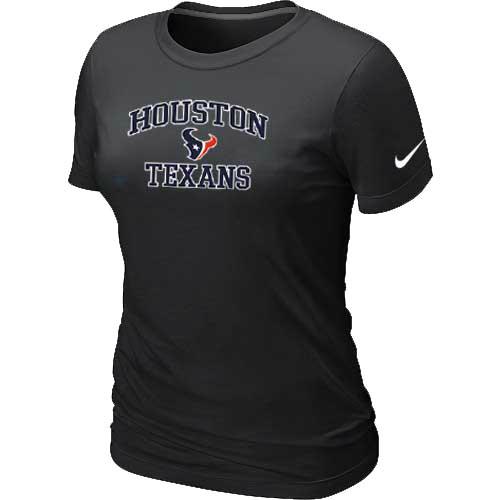 Cheap Women Houston Texans Heart & Soul Black T-Shirt
