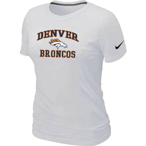 Cheap Women Danver Broncos Heart & Soul White T-Shirt