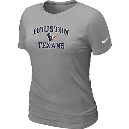 Cheap Women Houston Texans Heart & Soul L.Grey T-Shirt