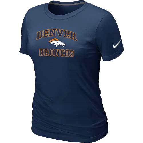 Cheap Women Danver Broncos Heart & Soul D.Blue T-Shirt