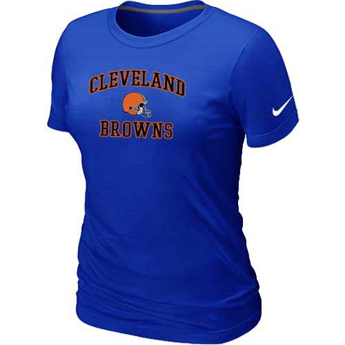 Cheap Women Cleveland Browns Heart & Soul Blue T-Shirt