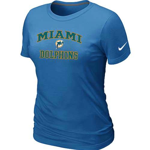 Cheap Women Miami Dolphins Heart & Soul L.blue T-Shirt