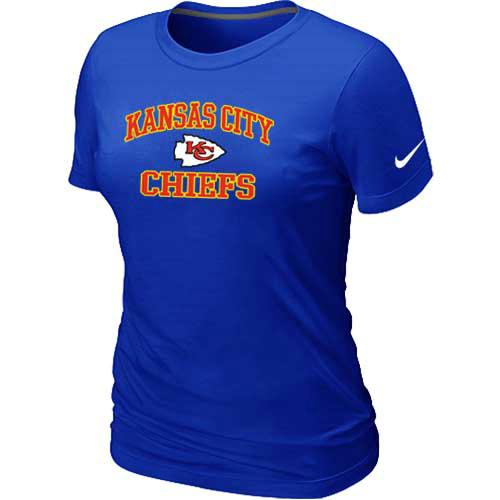 Cheap Women Kansas City Chiefs Heart & Soul Blue T-Shirt