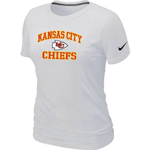 Cheap Women Kansas City Chiefs Heart & Soul White T-Shirt