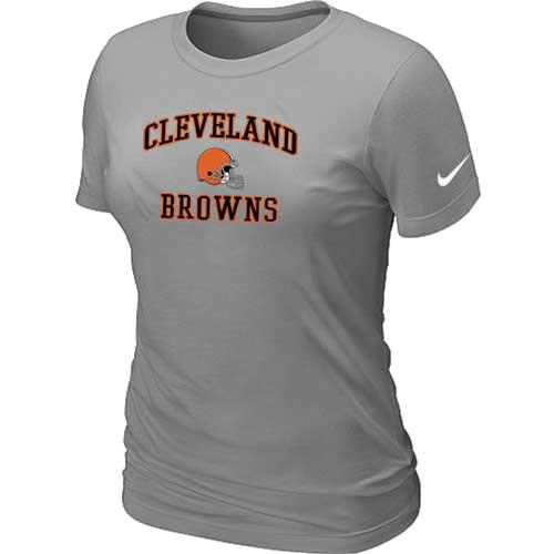 Cheap Women Cleveland Browns Heart & Soul L.Grey T-Shirt