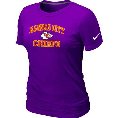 Cheap Women Kansas City Chiefs Heart & Soul Purple T-Shirt