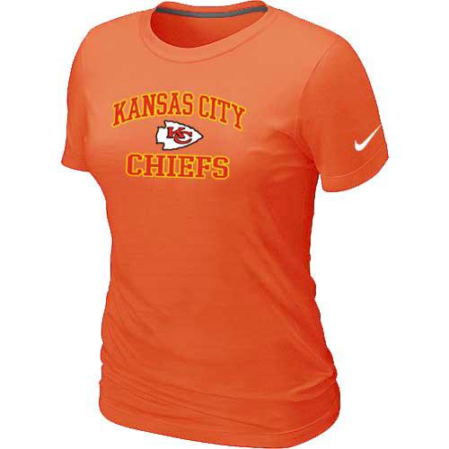 Cheap Women Kansas City Chiefs Heart & Soul Orange T-Shirt