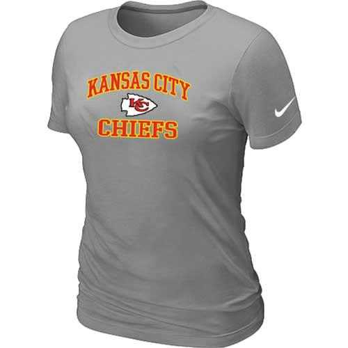 Cheap Women Kansas City Chiefs Heart & Soul L.Grey T-Shirt