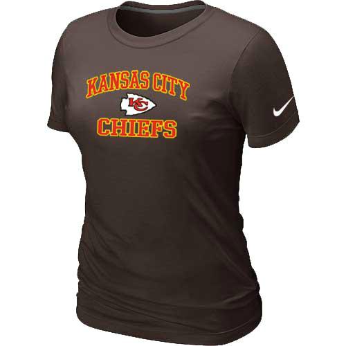 Cheap Women Kansas City Chiefs Heart & Soul Brown T-Shirt